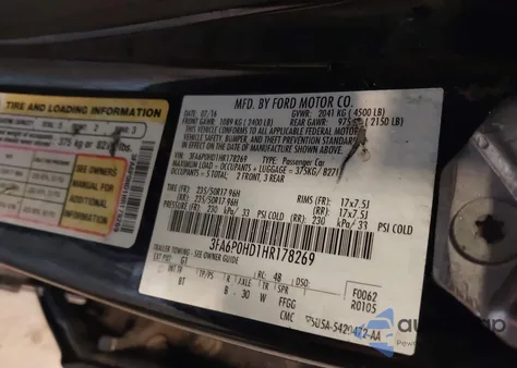 2017 Ford Fusion Se z USA, uszkodzony, nr VIN 3FA6P0HD1HR178269